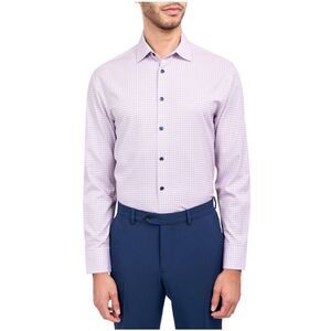 ConStruct Mens Slim Performance Stretch Button Down Dress Shirt, red, 2XL Neck